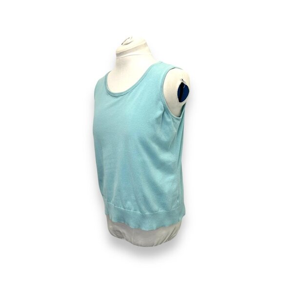 Talbots Woman Pima Cotton 1X Cardigan & Tank Set Light Blue - Picture 13 of 14